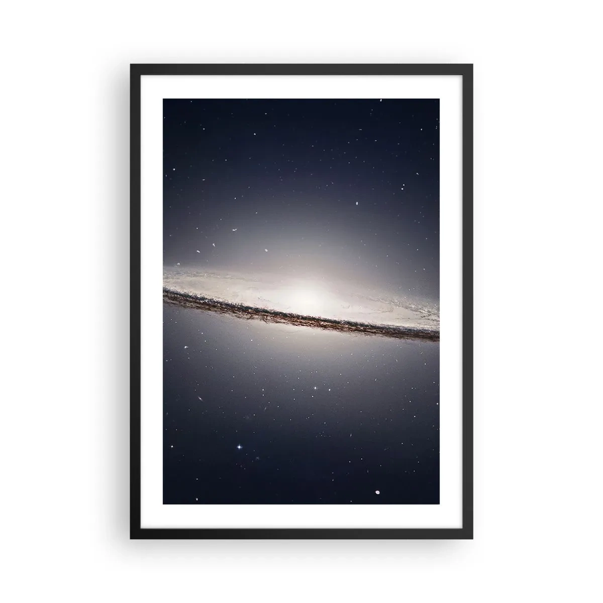 Poster in een zwarte lijst - Een monumentaal spiraalstelsel tegen de achtergrond van de ruimte - 50x70cm - Lang geleden, in een sterrenstelsel ver, ver weg... - Moderne wanddecoratie voor woonkamer en slaapkamer ARTTOR