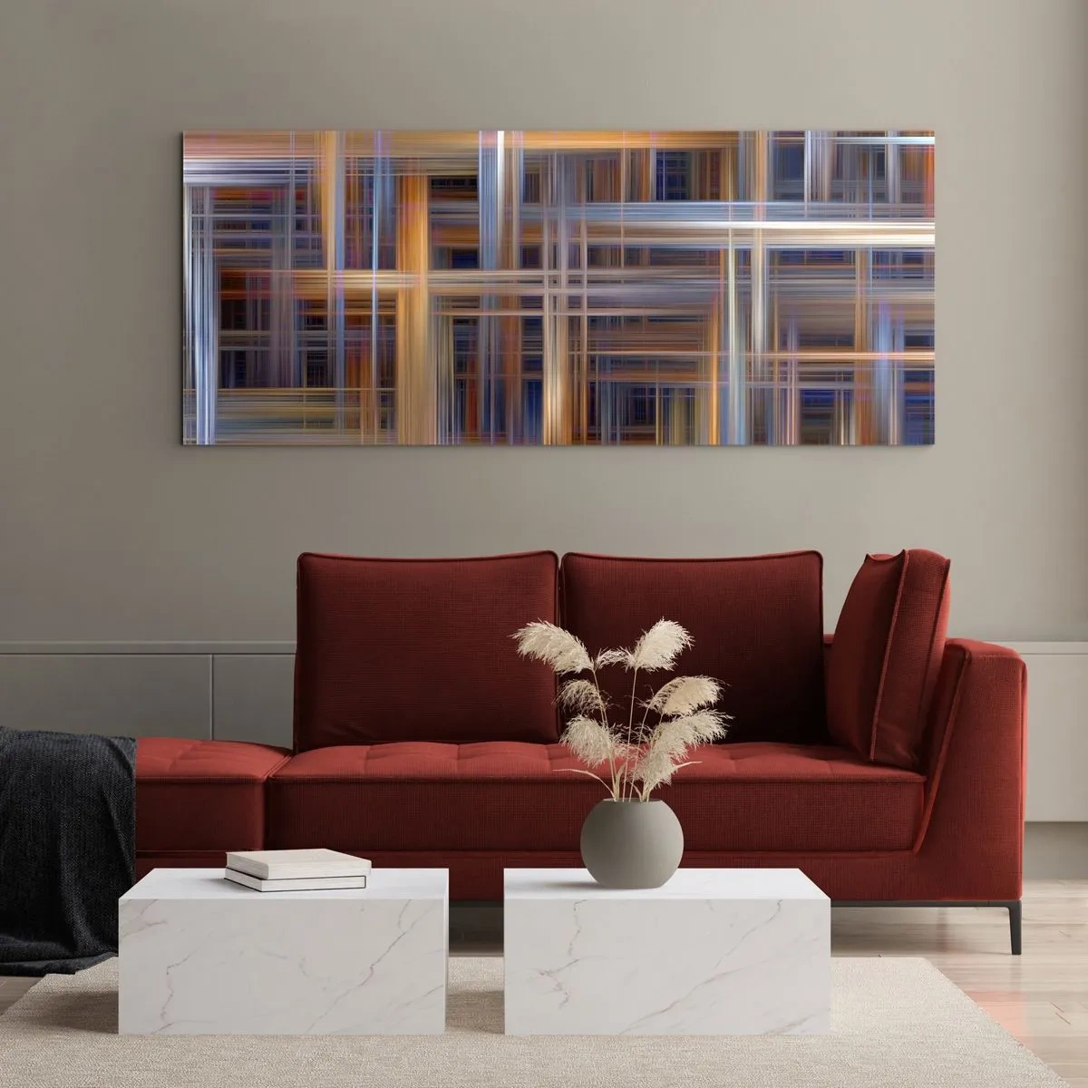 Schilderen op glas - Geweven van licht - 100x40 cm