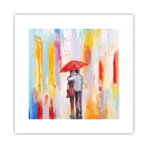 Poster - Laat het maar regenen - 30x30 cm