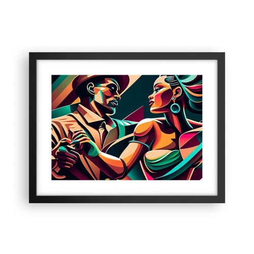 Poster in een zwarte lijst - In het ritme van het hart - 40x30 cm