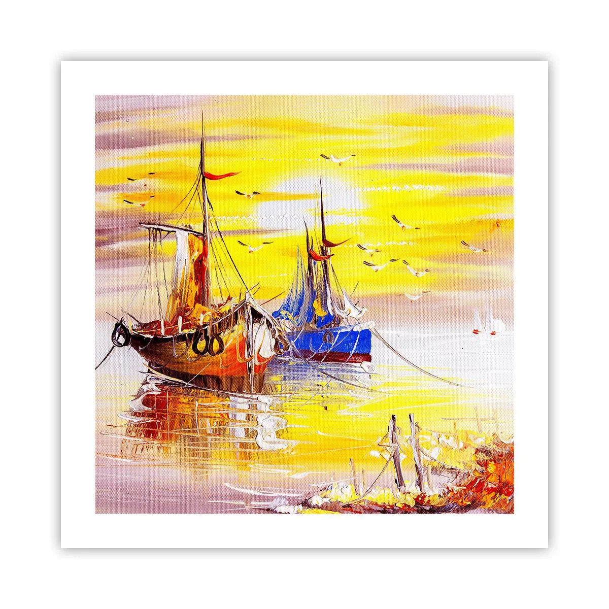Poster - Een welverdiende rust in de haven - 50x50 cm