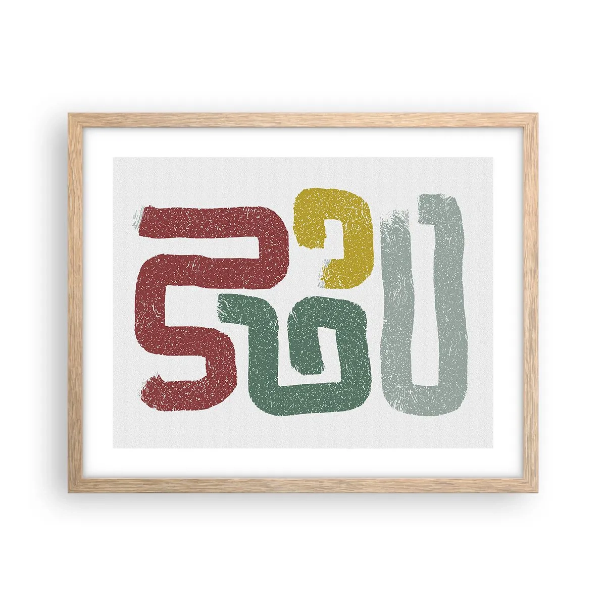 Een poster in een licht eiken lijst - In een onbekende taal - 50x40 cm