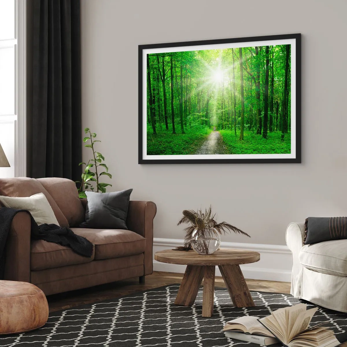 Poster in een zwarte lijst - De groene kathedraal - 70x50 cm