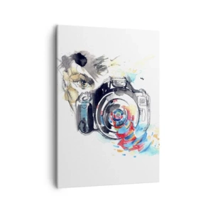 Schilderen op canvas - In het oog van de lens - 50x70 cm