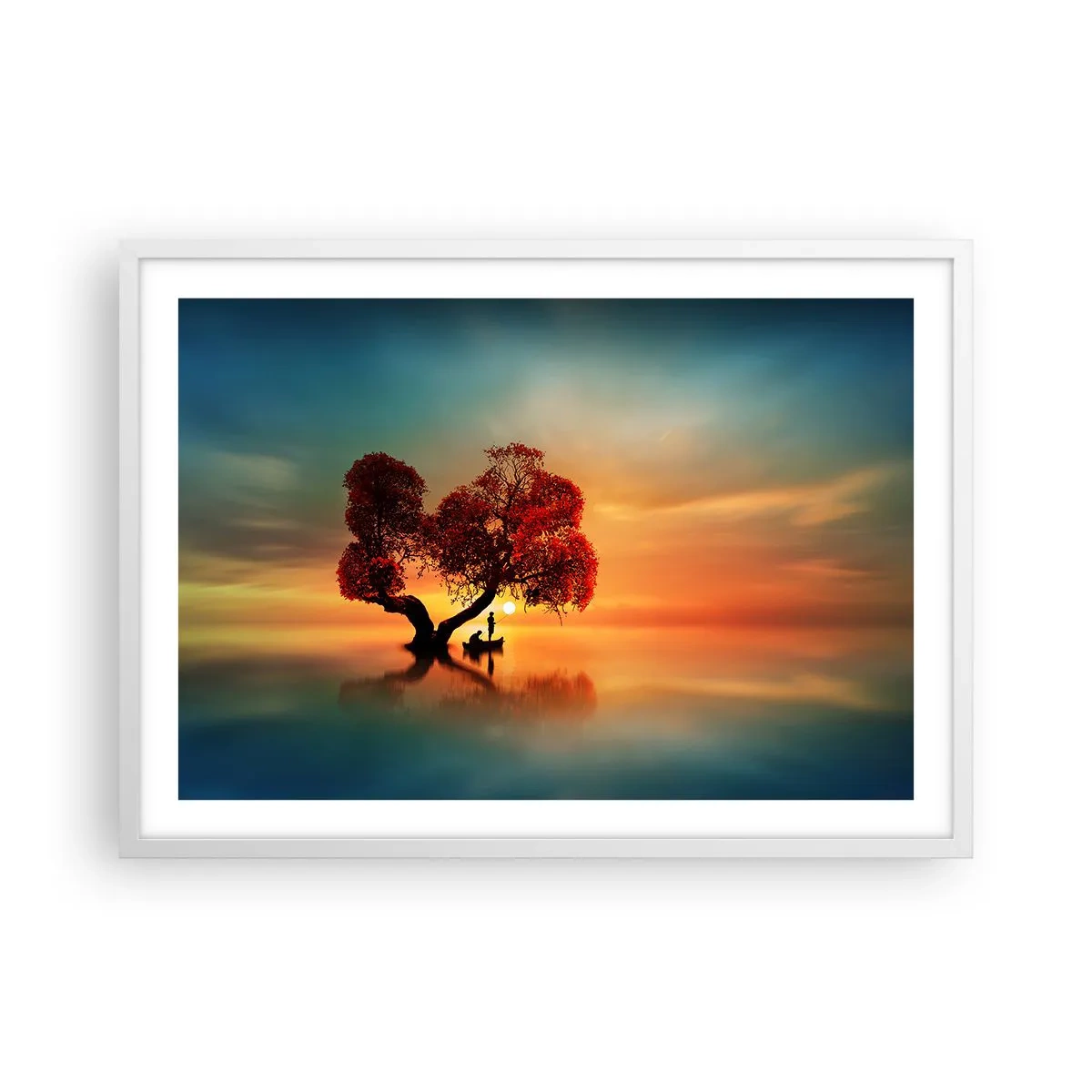 Poster in een witte lijst - Afstanders en de stilte van de wereldlozen - 70x50 cm