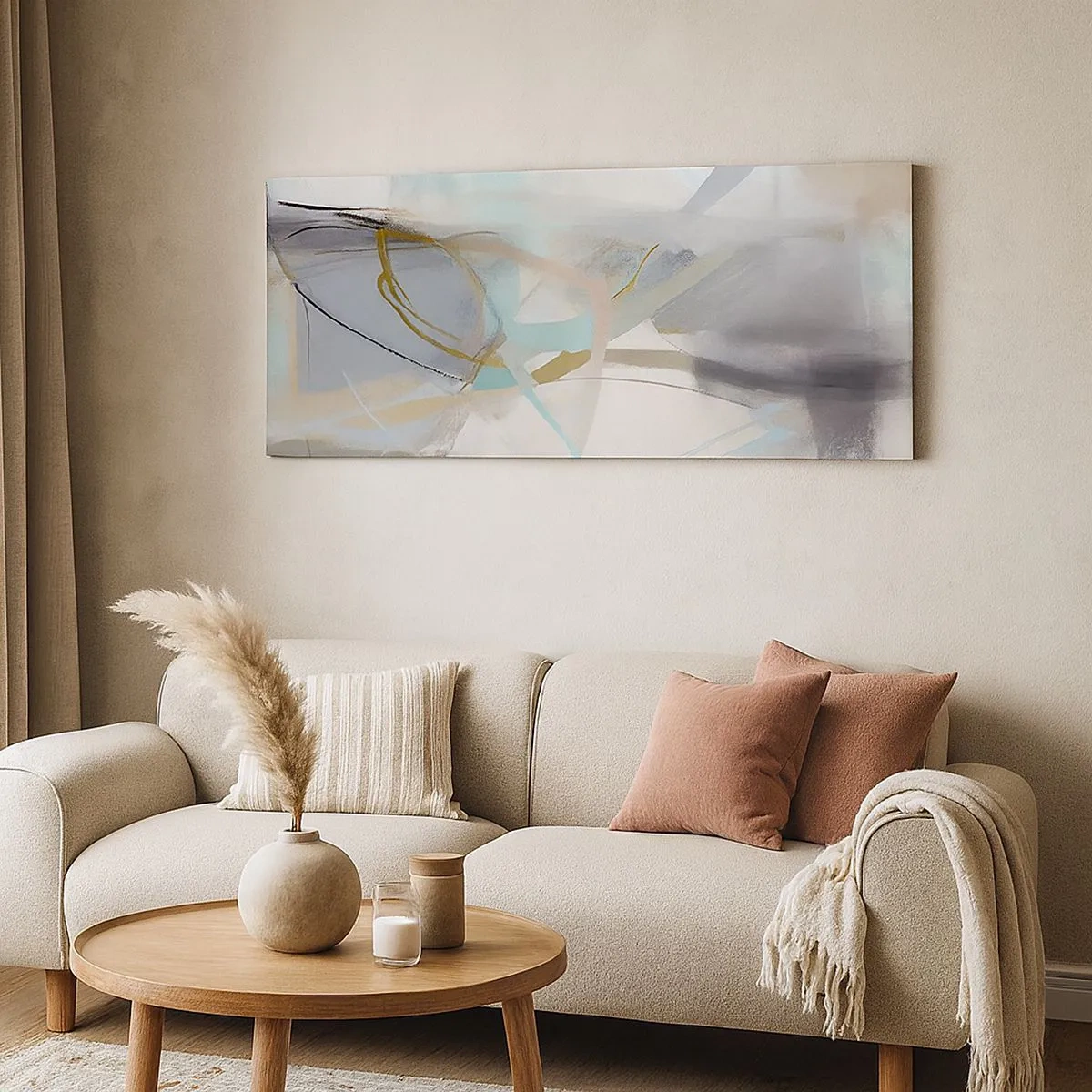 Schilderen op canvas - Mistige abstractie - 100x40 cm