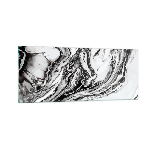 Schilderen op glas - In het begin was er chaos - 100x40 cm