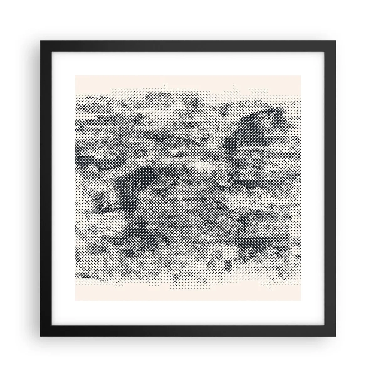 Poster in een zwarte lijst - Mistige compositie - 40x40 cm