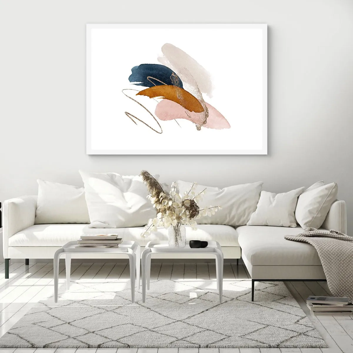 Poster in een witte lijst - Gevleugelde compositie - 70x50 cm