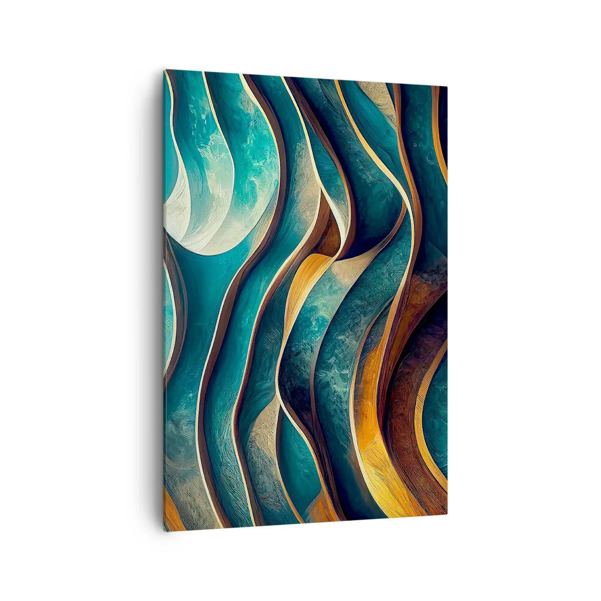 Schilderen op canvas - Meanders van blauw - 70x100 cm