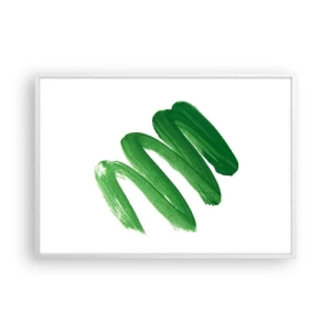 Poster in een witte lijst - Groene grap - 100x70 cm