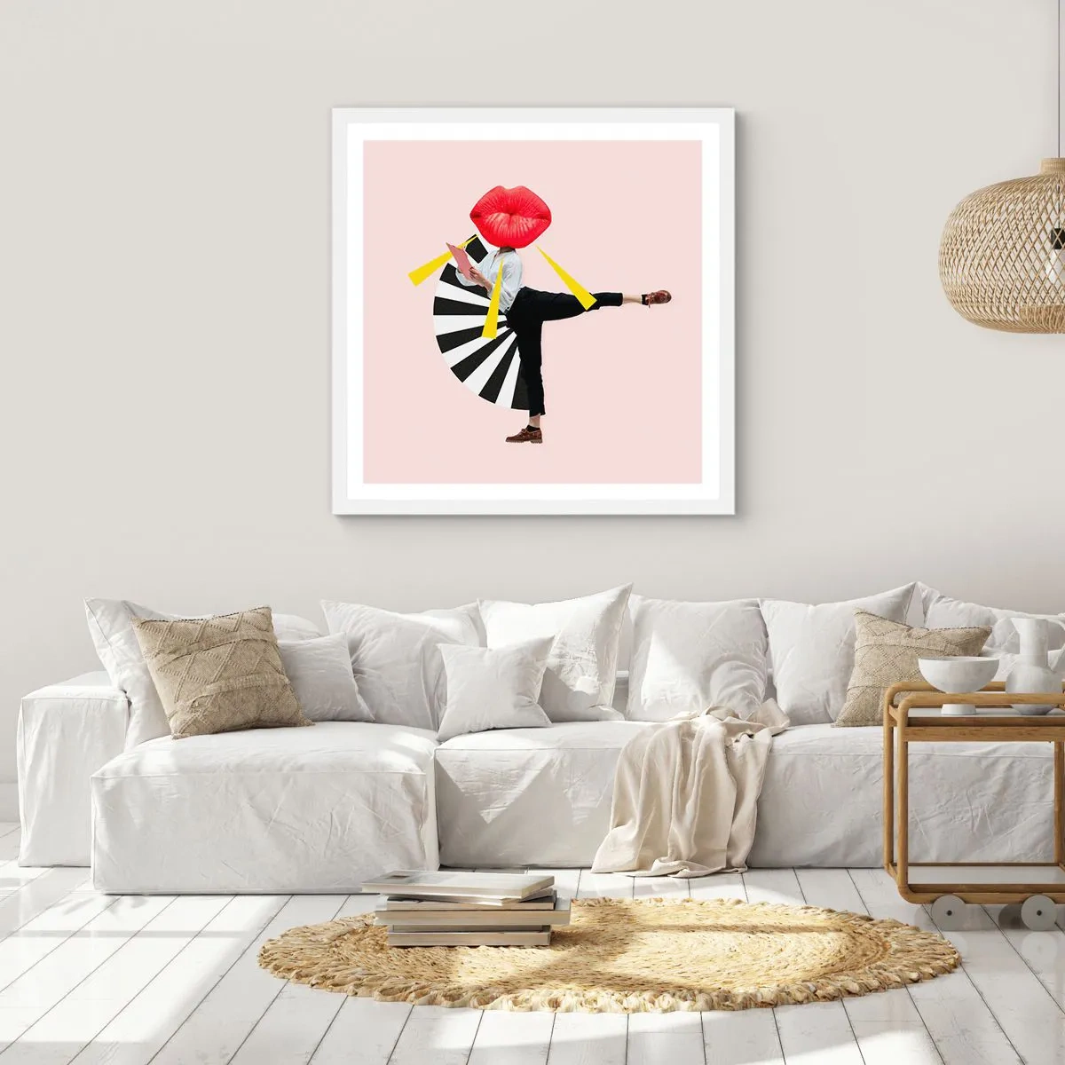 Poster in een witte lijst - Surrealistische pop-art - 40x40 cm