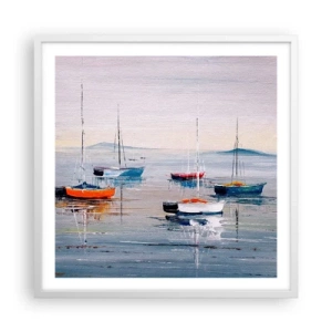 Poster in een witte lijst - Een welverdiende rust - 60x60 cm