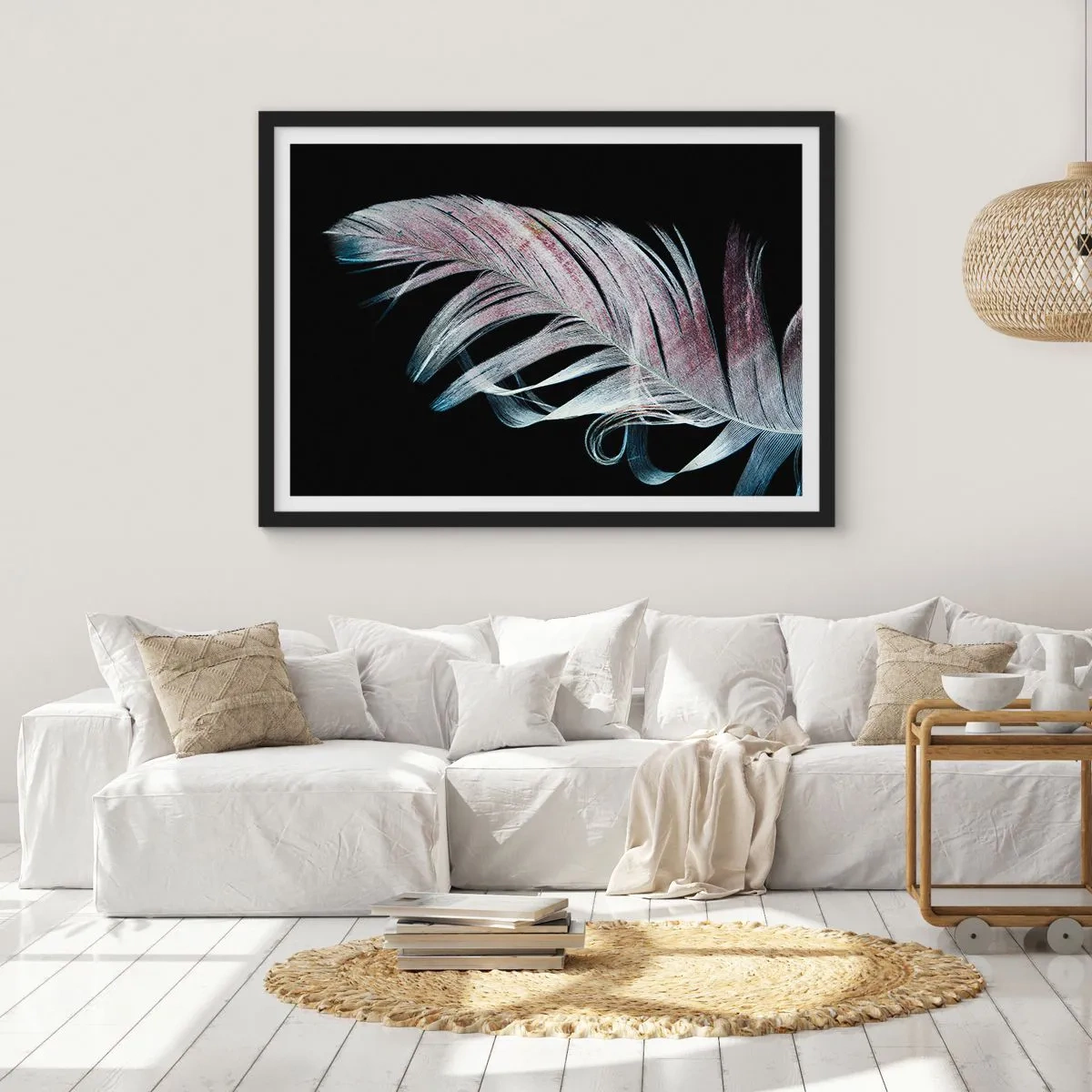 Poster in een zwarte lijst - Denk aan aanraking - 70x50 cm