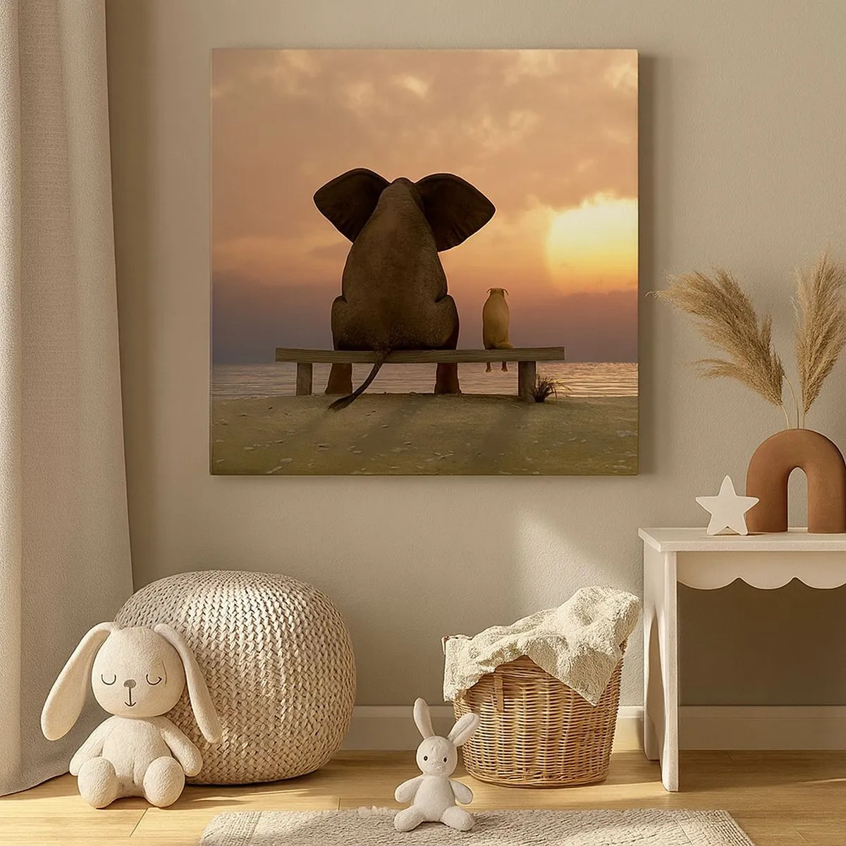 Schilderen op canvas - Het is goed om samen stil te zijn - 30x30 cm