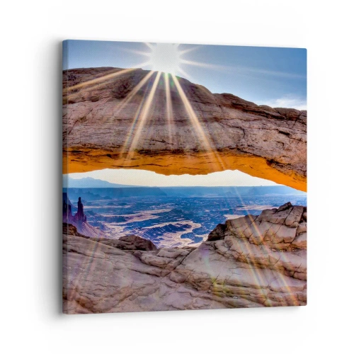 Schilderen op canvas - Door de rotspoort - 30x30 cm