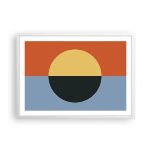 Poster in een witte lijst - Een compositie van warmte en koelte - 70x50 cm