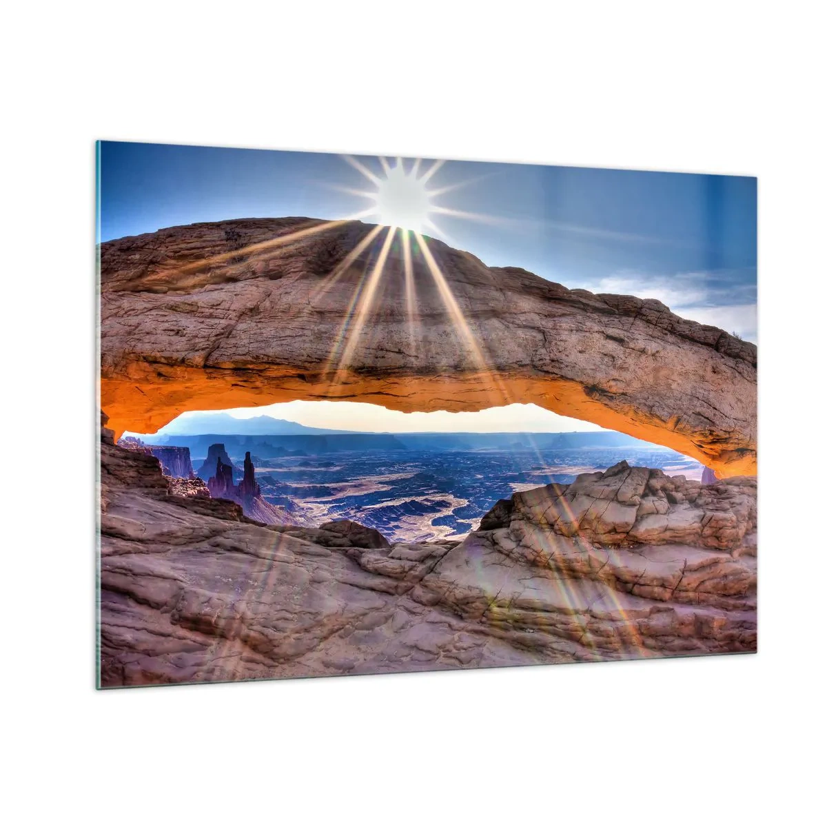 Schilderen op glas - Door de rotspoort - 100x70 cm