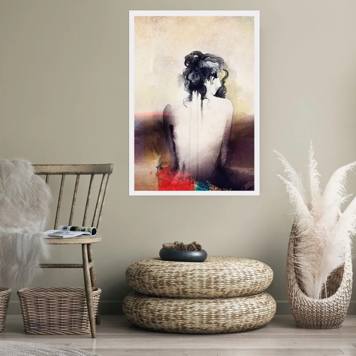 Poster - Vloeiende lijnen, ovale vormen - 70x100 cm
