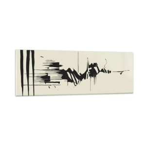 Schilderen op glas - Overhaaste abstractie - 90x30 cm