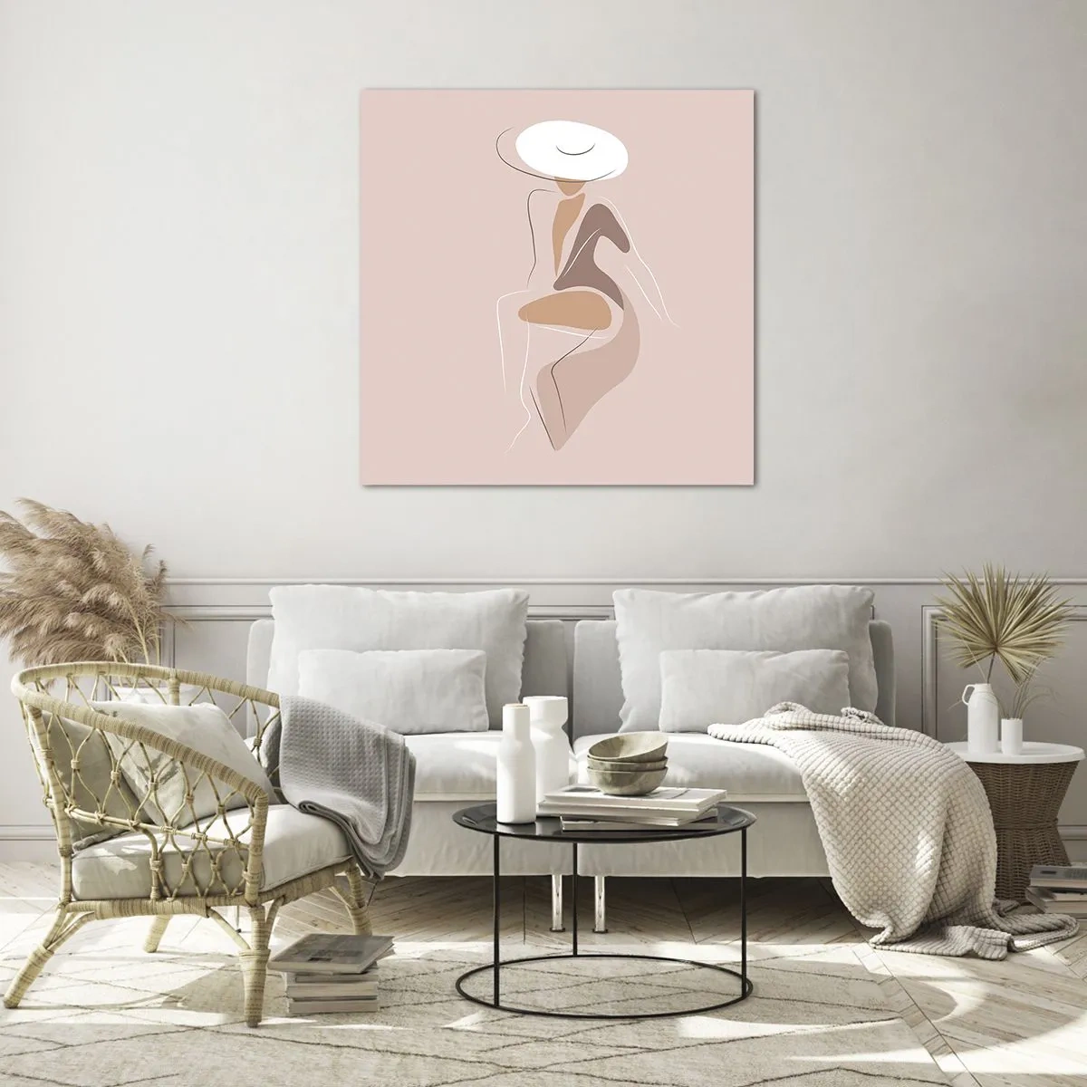 Schilderen op glas - Een dame zijn - 70x70 cm
