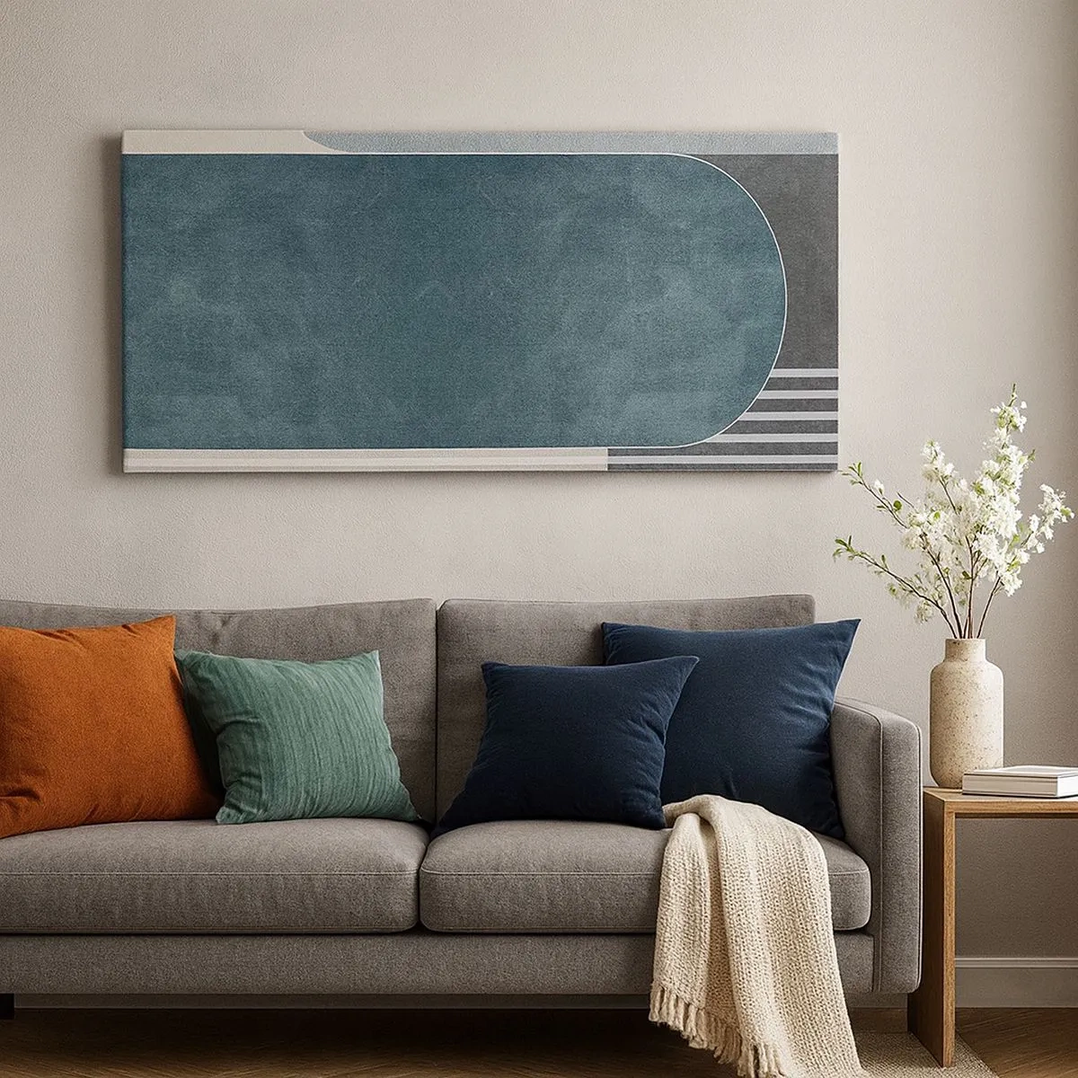 Schilderen op canvas - Compositie op niveau - 100x40 cm