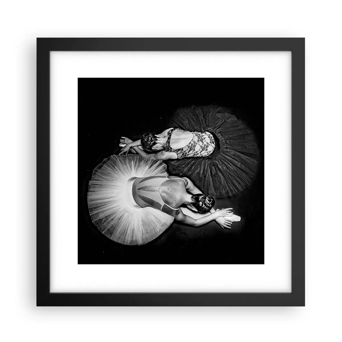 Poster in een zwarte lijst - Jin en Jang - perfecte balans - 30x30 cm