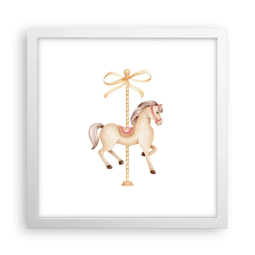 Poster in een witte lijst - Een sierlijke draf - 30x30 cm