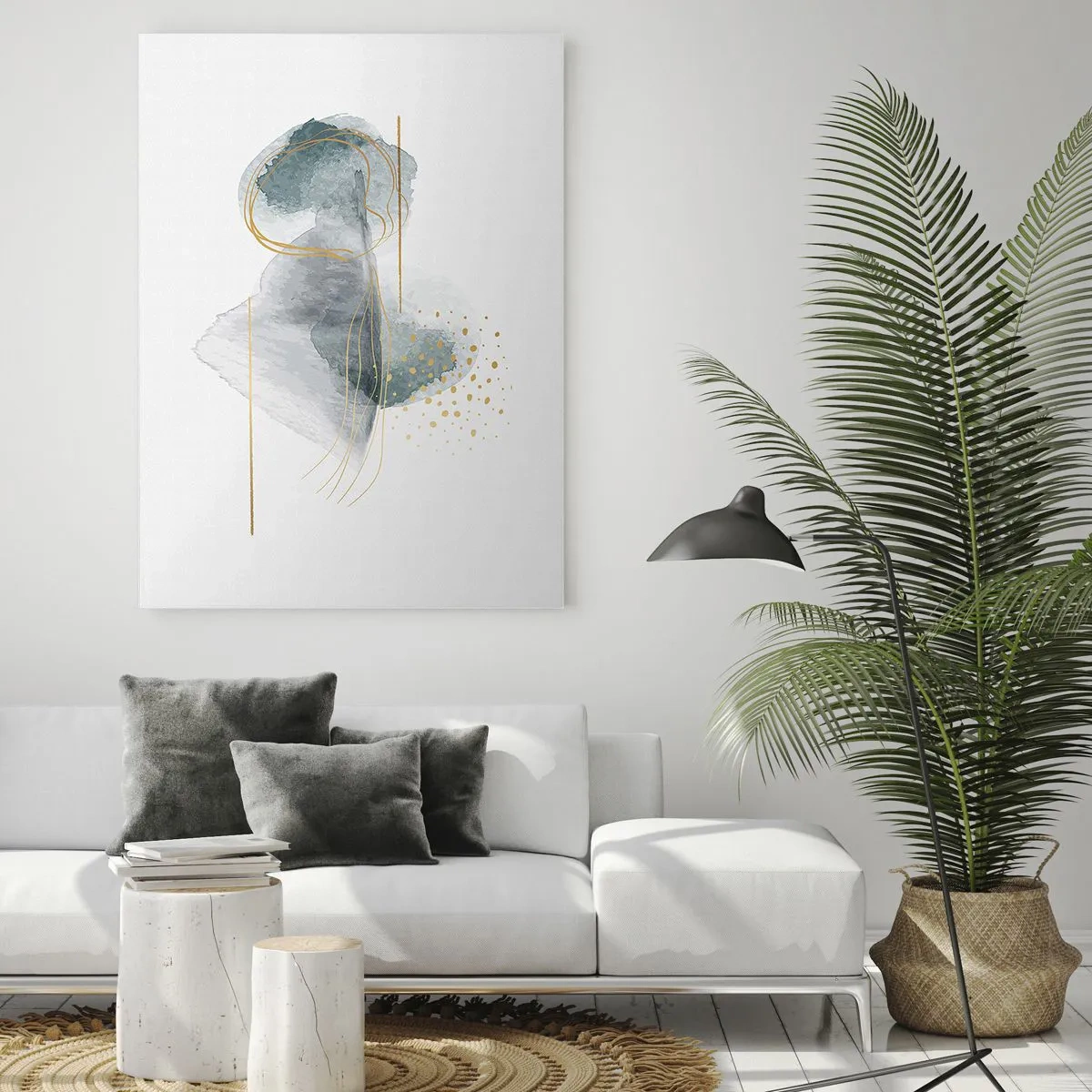 Schilderen op glas - Over de relatie tussen grijs en goud - 50x70 cm