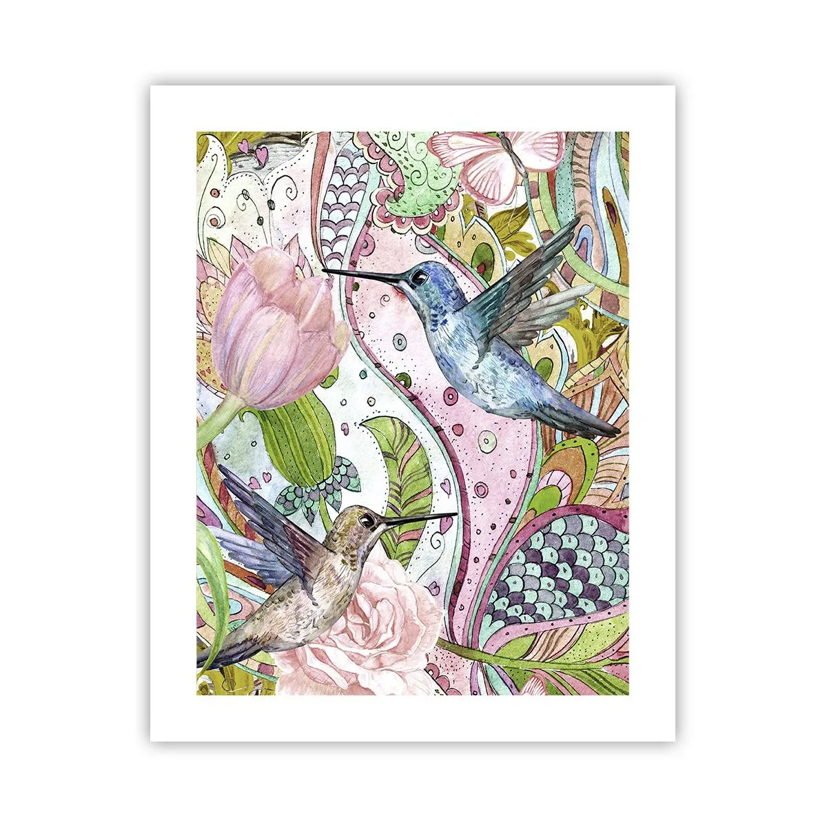 Poster - Verstrikt in wijnstokken - 40x50 cm