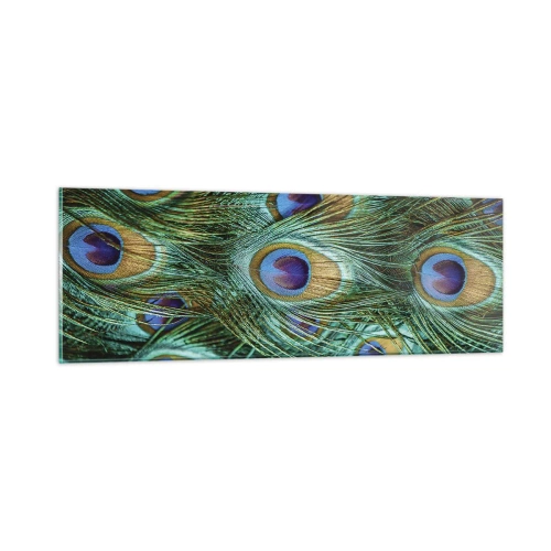 Schilderen op glas - Een pauwenooglook - 90x30 cm