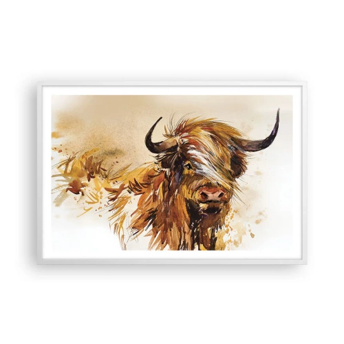 Poster in een witte lijst - Trots van de jager - 91x61 cm