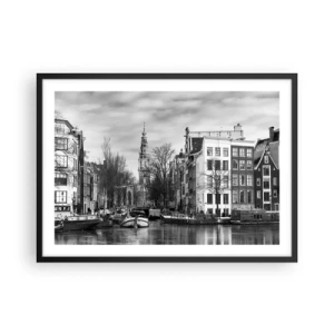 Poster in een zwarte lijst - Amsterdamse sferen - 70x50 cm