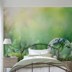 Fotobehang Premium Canvas - De groene planeet - Abstractie, Varen, Natuur - 450x315 cm