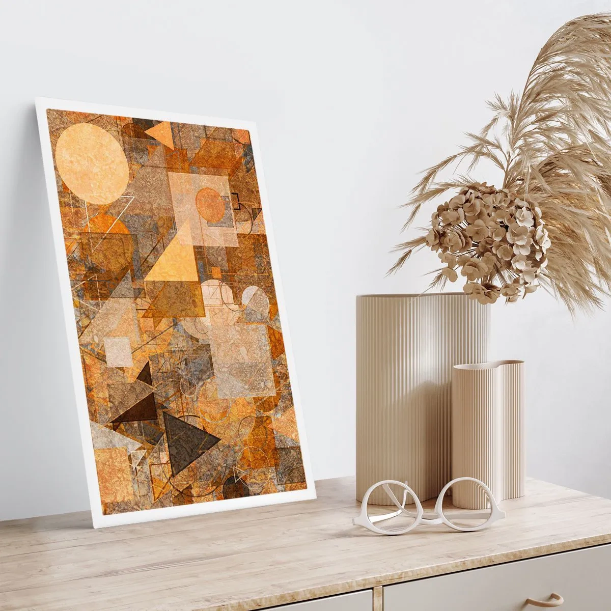 Poster - Een kubistische studie van brons - 70x100 cm
