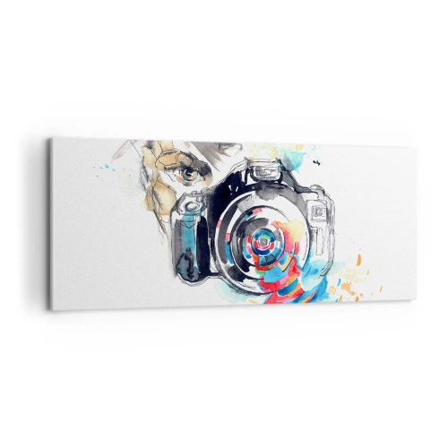Schilderen op canvas - In het oog van de lens - 100x40 cm