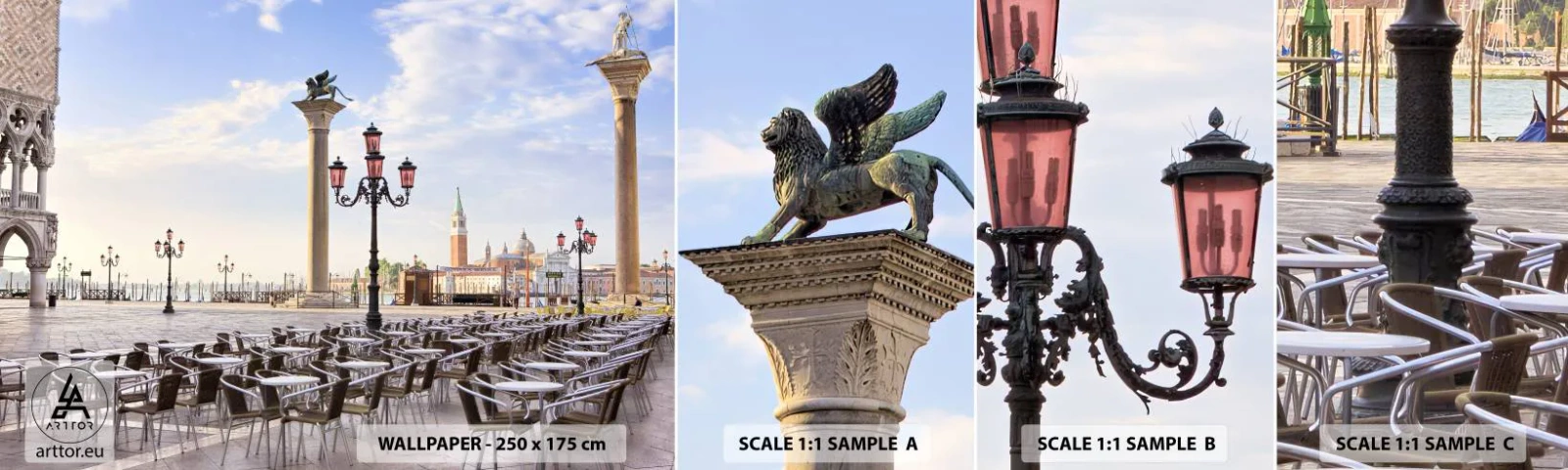 Fotobehang Staaltje Standard Eco - We nodigen je uit, alles staat klaar - Architectuur, Stad, Venetië - 100x30 cm