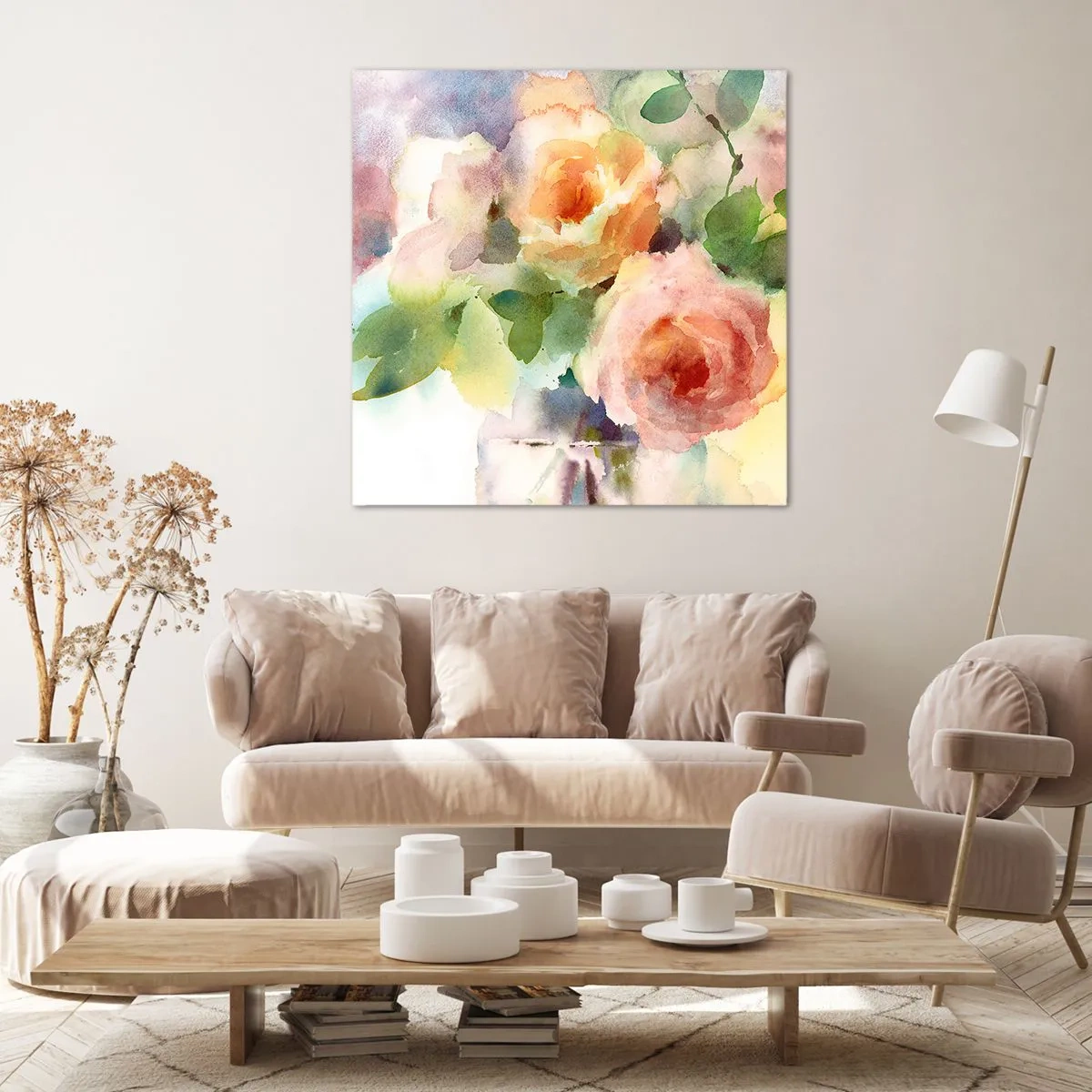 Schilderen op canvas - Delicaat als aquarel - 70x70 cm