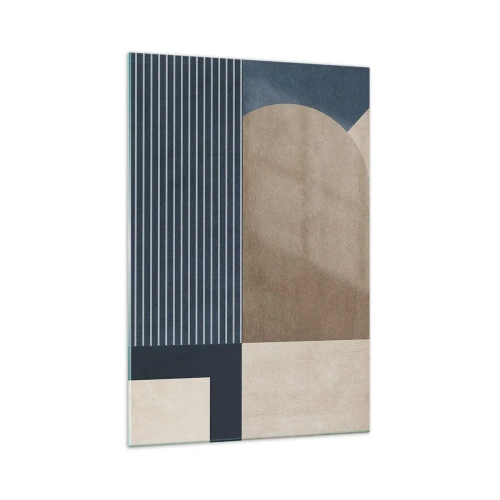 Schilderen op glas - Een compositie van eenvoud en rondheid - 70x100 cm