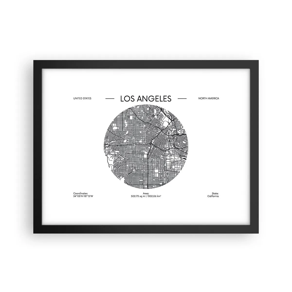 Poster in een zwarte lijst - Anatomie van Los Angeles - 40x30 cm