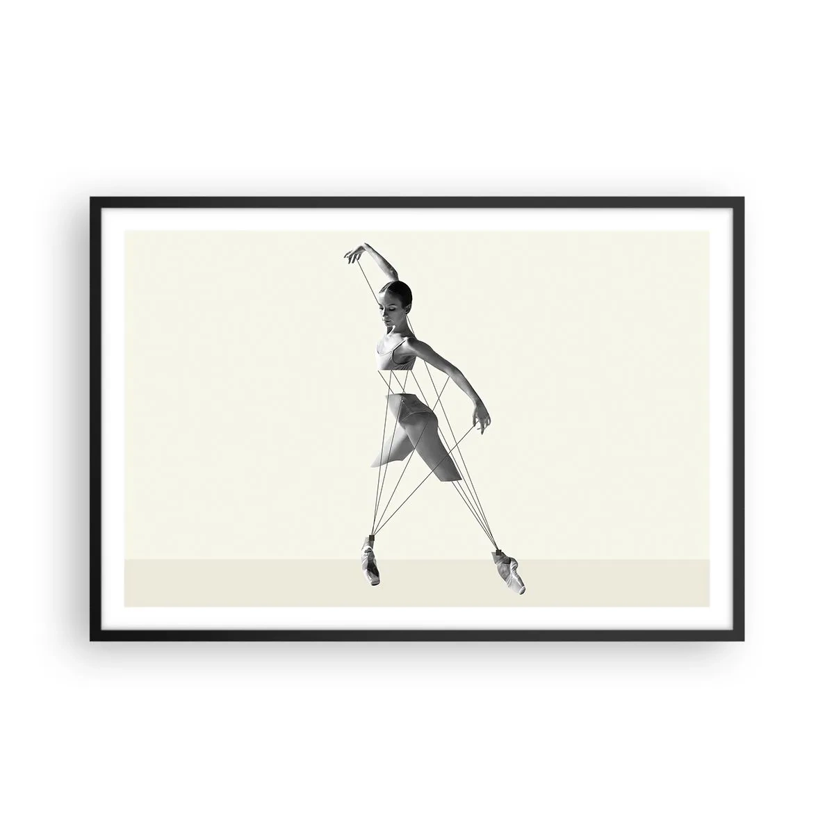 Poster in een zwarte lijst - In het theater van de wereld - 91x61 cm