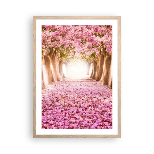 Een poster in een licht eiken lijst - De weg naar het paradijs - 50x70 cm