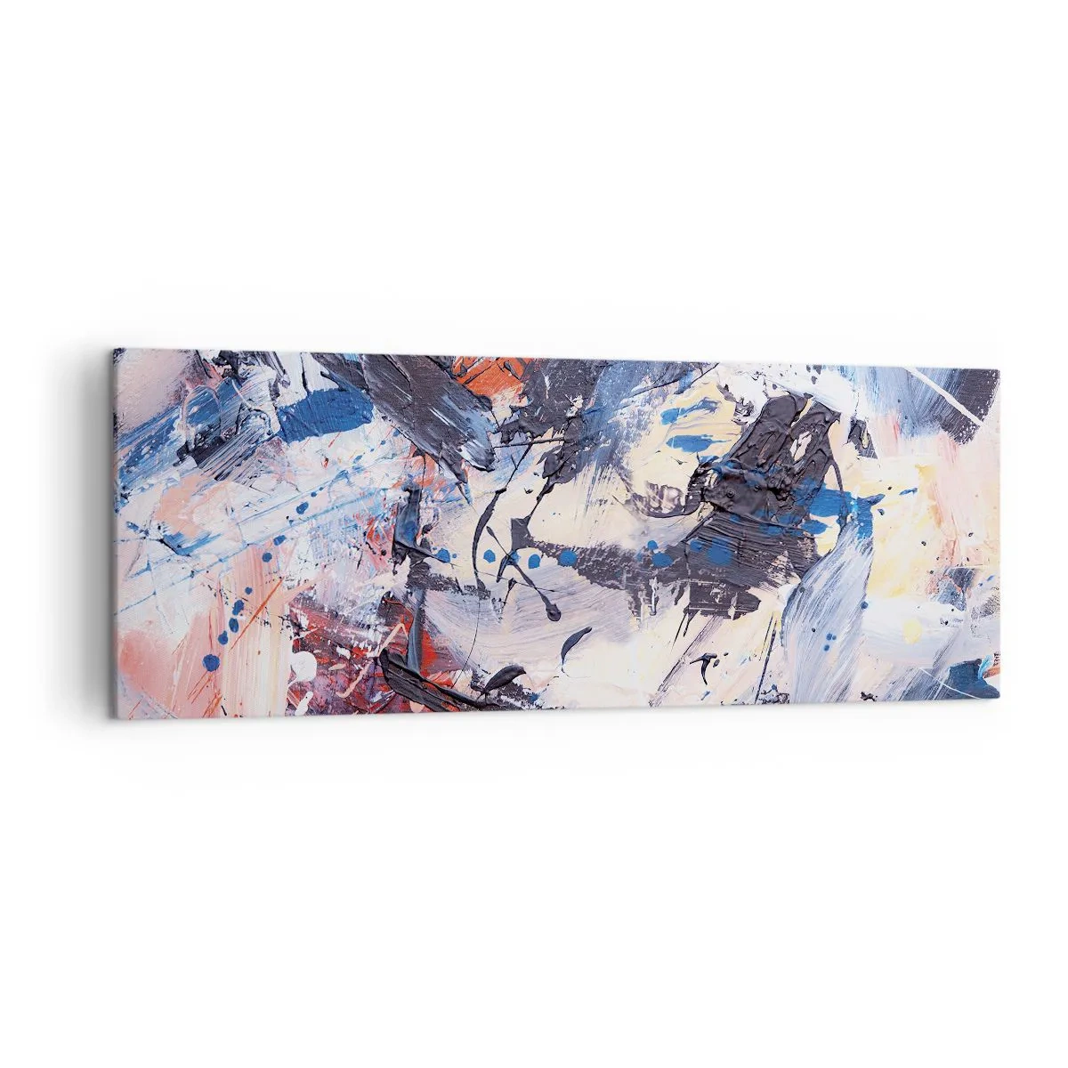 Schilderen op canvas - Gekke dans van abstractie - 140x50 cm