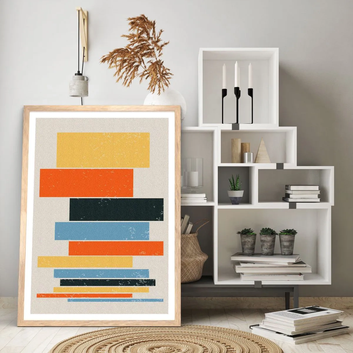 Een poster in een licht eiken lijst - Muzieknotatie - 30x40 cm