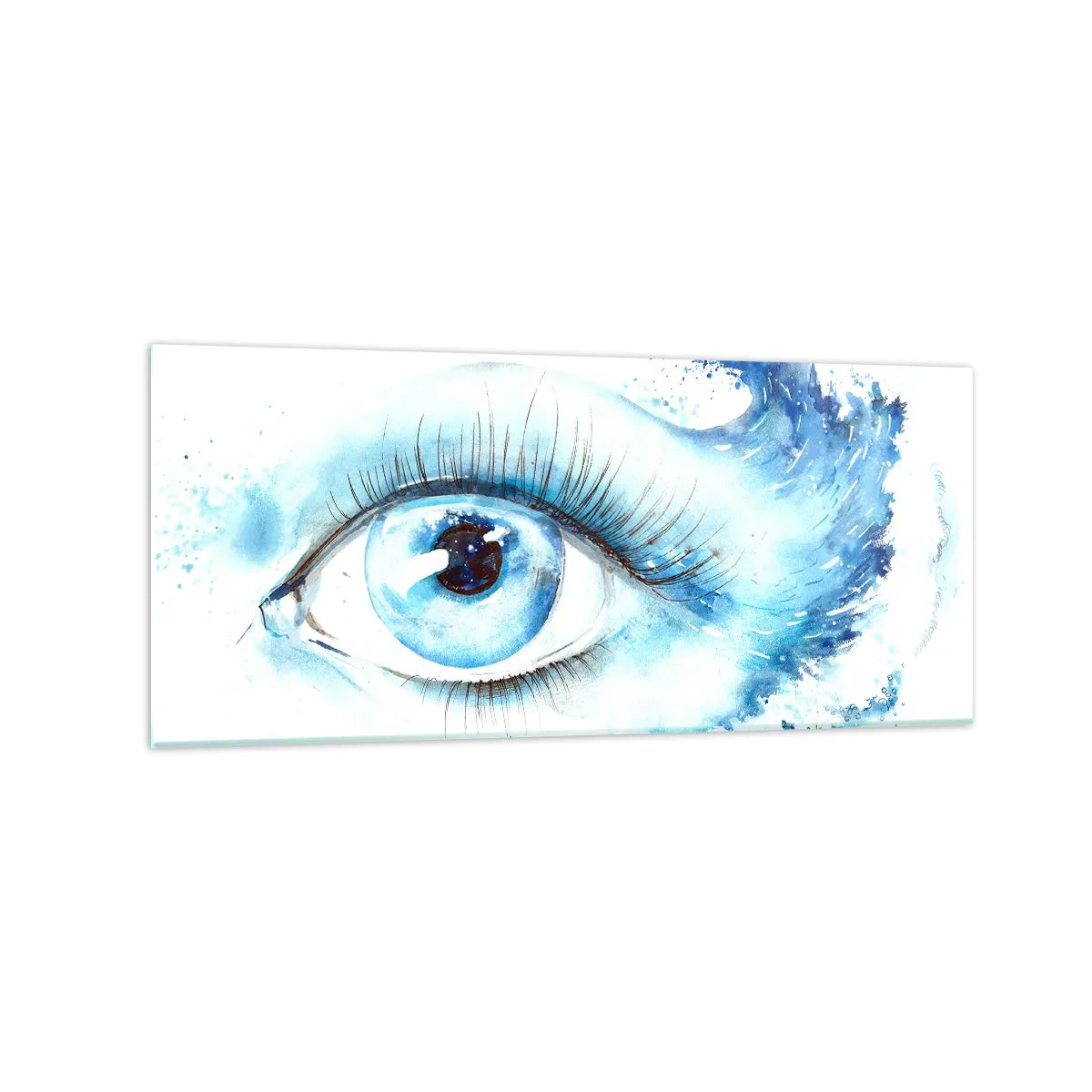 Schilderen op glas - Dompel jezelf onder in het blauw van de blik - 120x50 cm