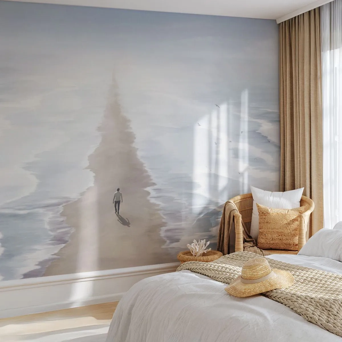 Fotobehang Premium Sand - Een gouden toekomst - Zee, Helder, Strand - 350x256 cm