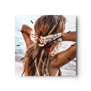 Wandklok - Klok - Een zusje van water en zon - 30x30 cm