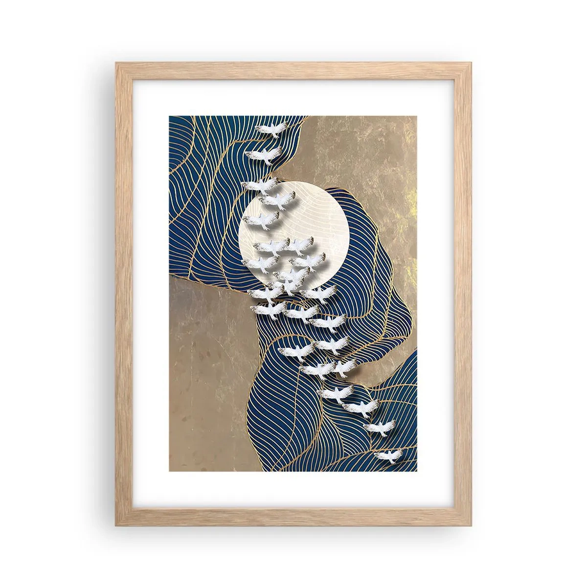 Een poster in een licht eiken lijst - Vrijheid, dwalen, gemeenschap - 30x40 cm