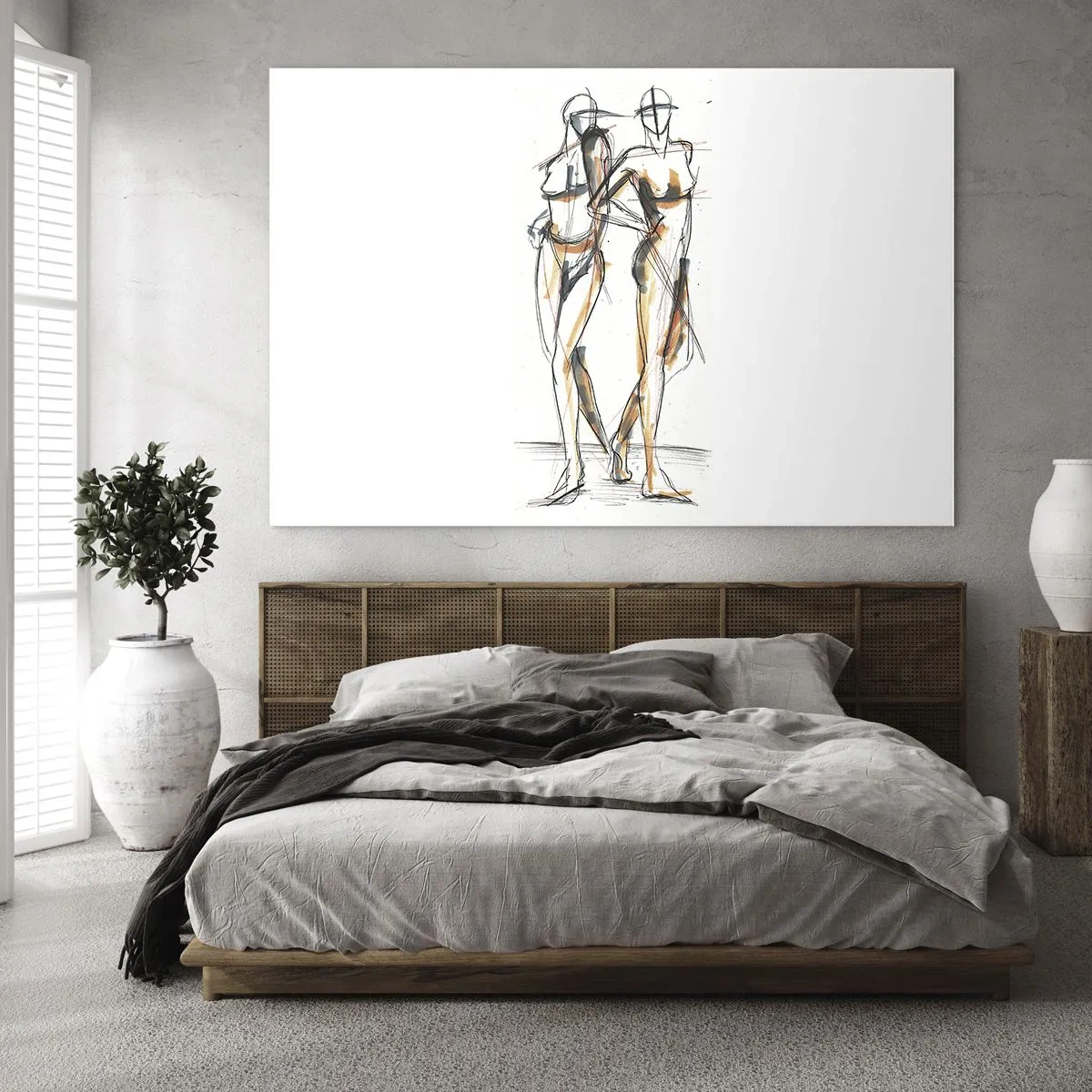 Schilderen op glas - Een studie van genade - 120x80 cm