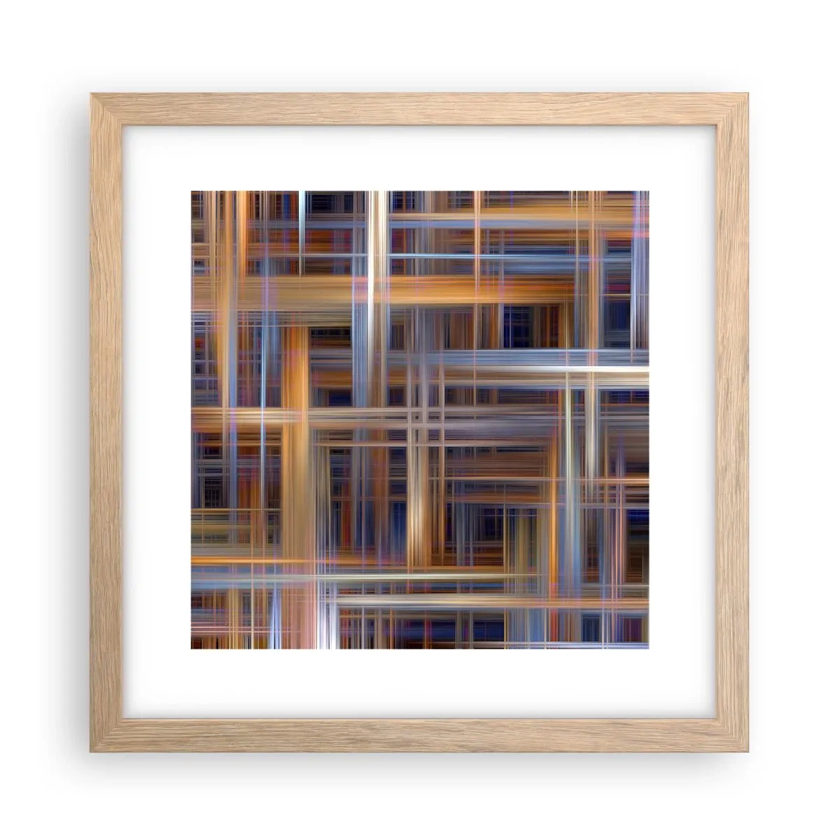 Een poster in een licht eiken lijst - Geweven van licht - 30x30 cm